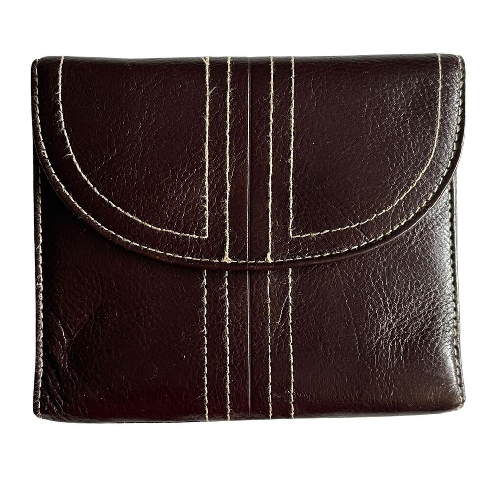 Buxton Vintage Wallet Chocolate Brown Genuine Leather Minimalist Espresso